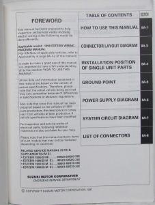 1998 Suzuki Esteem Dealer Electrical Wiring Diagram Manual