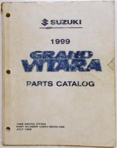 1998 Suzuki Grand Vitara Parts Book Catalog - July - Model Year 1999