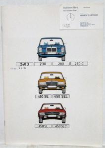 1974 Mercedes-Benz Editors Press Release Folder