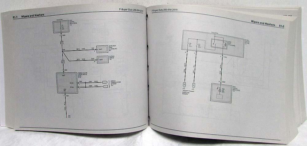 2019 Ford F-250 350 450 550 Super Duty Pickup Electrical Wiring