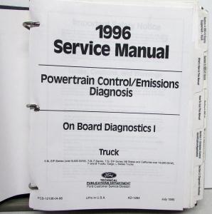 1996 Ford Powertrain Control Emissions Diagnosis Service Manual Truck OBD-I