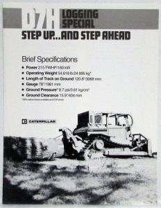 1986-1996 Caterpillar D7H Logging Special Sales Folder