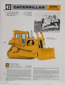 1986 Caterpillar D7H Track-Type Tractor Sales Folder