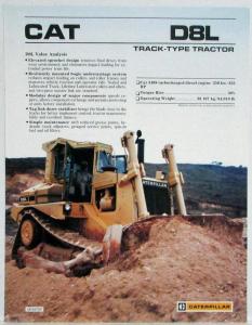 1989 Caterpillar D8L Track-Type Tractor Sales Spec Folder