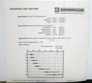 1982 Caterpillar D8L Tractor Performance Data and Cost Factors Booklet