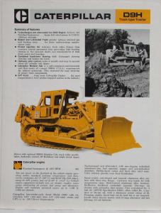 1979 Caterpillar D9H Track-Type Tractor Sales Spec Folder