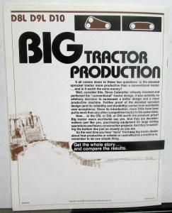 1983 Caterpillar D8L D9L D10 Big Tractor Production Comparison Booklet