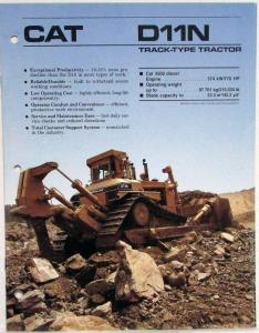 1987 Caterpillar D11N Track-Type Tractor Sales Brochure