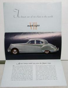 1958 Jaguar Mark VIII Dealer Sales Brochure Folder Power Steering Large Original