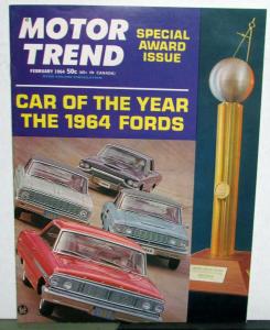 1964 Ford Motor Trend Car Of The Year Brochure Turino Galaxie Falcon Thunderbird