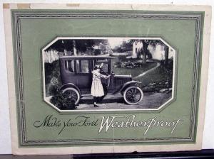 1915 To 1920 Detroit Weatherproof Body Co Custom Ford Model T Tops Sales Folder