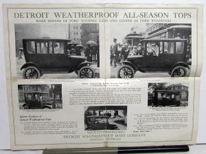 1915 To 1920 Detroit Weatherproof Body Co Custom Ford Model T Tops Sales Folder