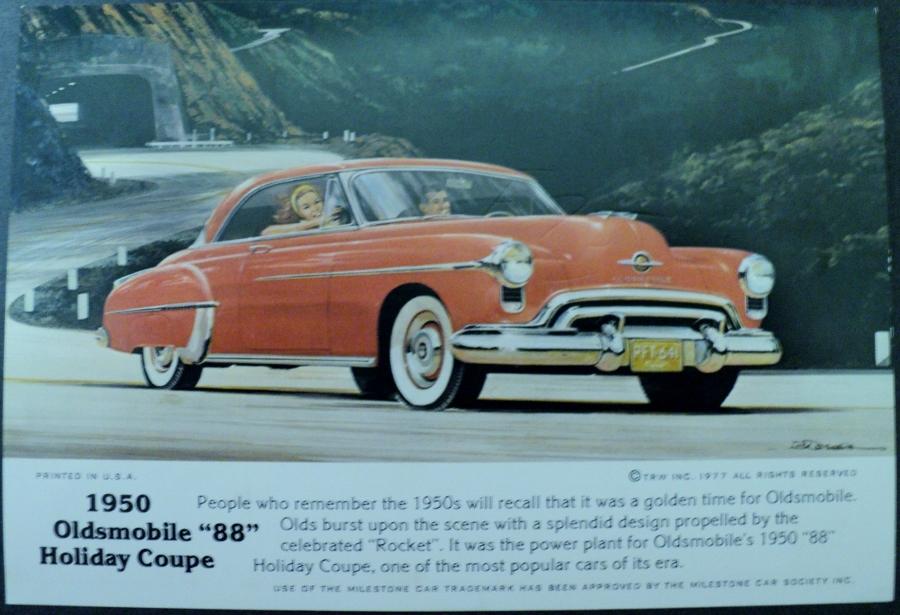 nos 1950 oldsmobile rocket 88 holiday coupe dealer post card nos 1950 oldsmobile rocket 88 holiday