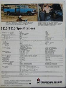 1972 International 1310 & 1510 Light Heavy Hauler Trucks Sales Brochure Folder