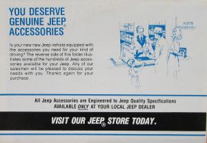 1979 Jeep Store Accessories Sales MAILER Brochure Folder Original