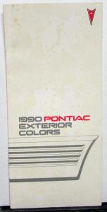 1990 Pontiac Exterior Colors Paint Chips & Trim & Interior Colors Sales Folder