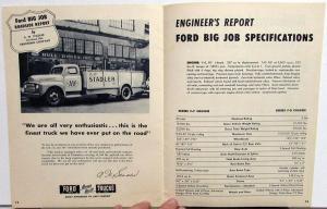 1948 Ford Truck Dealer Brochure 145 HP Big Job Roadside Report F7 F8 Testimonial