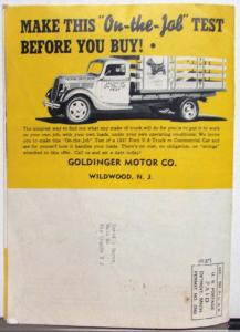 1937 Ford TRUK-AGE V8 Delivery Homicide Car Truck Terrible Terry Original Mailer