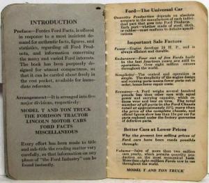 1925 Fordex Ford Facts Pocket Reference - Model T Fordson Tractor Lincoln