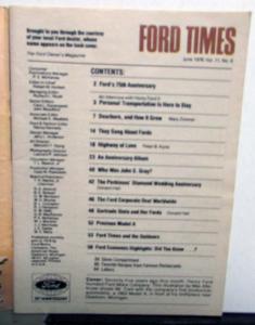 1978 Ford Times Issue June Sept Oct Dec Original TBird Jubilee Torino Mustang