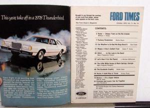 1978 Ford Times Issue June Sept Oct Dec Original TBird Jubilee Torino Mustang