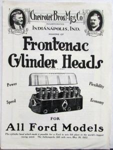 Vintage Ford Model T Frontenac Cylinder Heads Sales Folder Early Reproduction