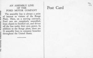 1928 Ford Assembly Line Postcard - Rouge Plant