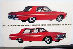 1963 Plymouth Dealer Fury Model Introduction Promotional Postcard Original Sales