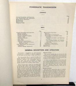 1956 Chevrolet Truck Dealer Shop Service Manual Supplement Powermatic Auto Trans