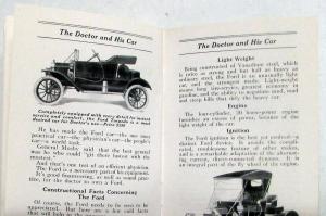 1913-1914 ? Ford Model T The Doctor and His Car Sales Brochure Reproduced