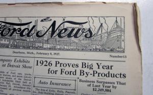 1927 Ford News 2/8/27 Model T Employee Paper