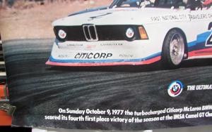 1977 BMW Racing Promo Poster David Hobbs 320i Wins Laguna IMSA Race