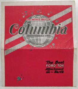 1920-1928 Columbia Slip On Frame for Ford Model TT 1-Ton Truck Sales Brochure