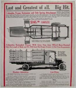 1920-1928 Columbia Slip On Frame for Ford Model TT 1-Ton Truck Sales Brochure