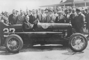 1924 Ford Barber-Warnock Special with Henry Ford at Indianapolis 500 Press Photo