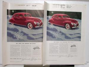 1939 Lincoln Zephyr V12 4 Door Sedan Winter Big Ad Proof