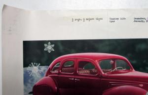 1939 Lincoln Zephyr V12 4 Door Sedan Winter Big Ad Proof