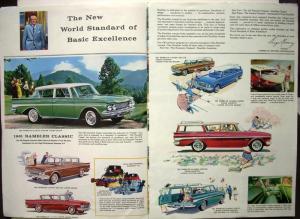 1961 Rambler American Classic Ambassador V8 Sales Brochure Mailer Insert XL Orig