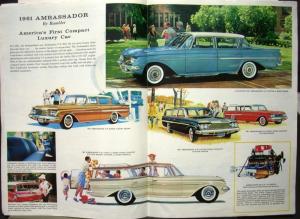 1961 Rambler American Classic Ambassador V8 Sales Brochure Mailer Insert XL Orig