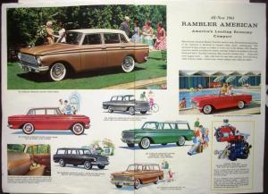 1961 Rambler American Classic Ambassador V8 Sales Brochure Mailer Insert XL Orig