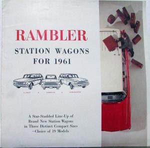 1961 Rambler Station Wagon Classic Ambassador V8 American Large Sales Brochure