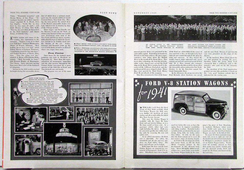 1940 Ford News Magazine November Issue 1941 Lincoln Mercury Ford Original