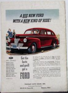 1940 Ford News Magazine November Issue 1941 Lincoln Mercury Ford Original