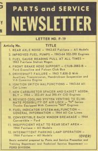 1963-1966 Ford Fleet and Leasing Sales Department Parts/Service Newsletter Lot