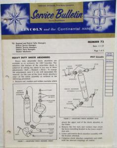 1957 Lincoln Technical Service Bulletins Lot - Lincoln and Continental Mark II