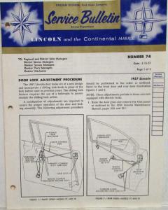 1957 Lincoln Technical Service Bulletins Lot - Lincoln and Continental Mark II