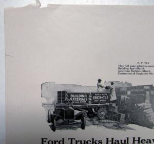 1925 Ford Model T Truck Dump Bodies Delivery Heavy Duty Ad Proof