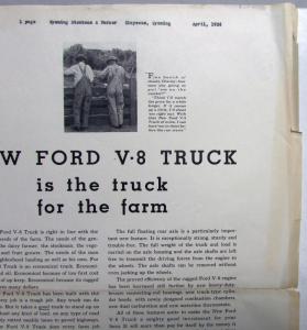 1934 Ford V8 Truck Ad Proof