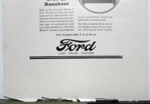 1925 Ford Model T Runabout Pickup Truck Ad Proof