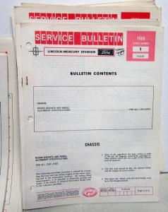 1968 Lincoln Mercury Division Service Bulletins Lot - 1968 Series